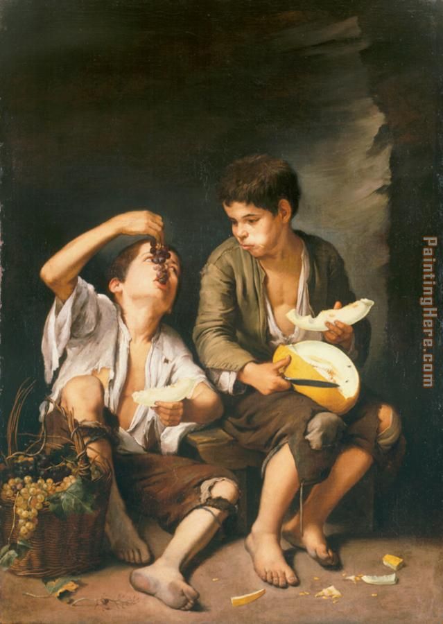 Bartolome Esteban Murillo Beggar Boys Eating Grapes and Melon
